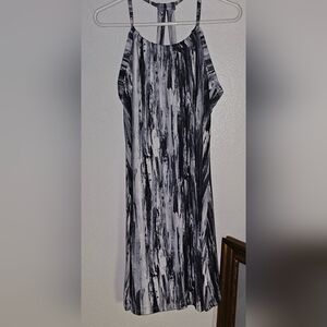 Elegant Black and White Abstract Dress